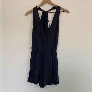 Grey drawstring romper/ cover up